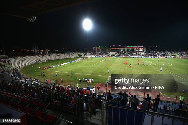 General view of the Al Rashid Stadium during the FIFA U-17 World Cup UAE 2013 Group E match between Argentina and Canada on October 25, 2013 in...