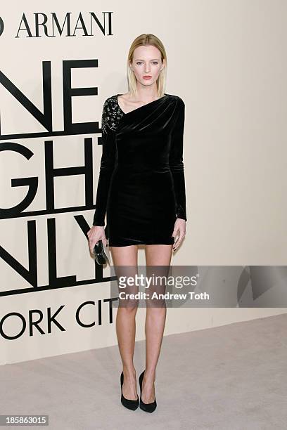 Model Daria Strokous attends Giorgio Armani - One Night Only New York at SuperPier on October 24, 2013 in New York City.