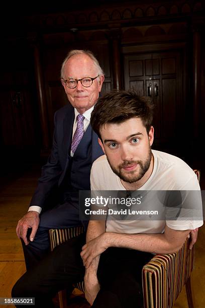 Michael Whitehall and Jack Whitehall pose during 'Him & Me', an evening of entertainment by Jack Whitehall and his father Michael Whitehall at...