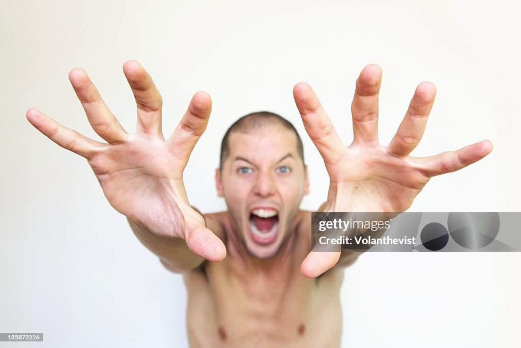 Guy In Fear Man Screaming In Fear