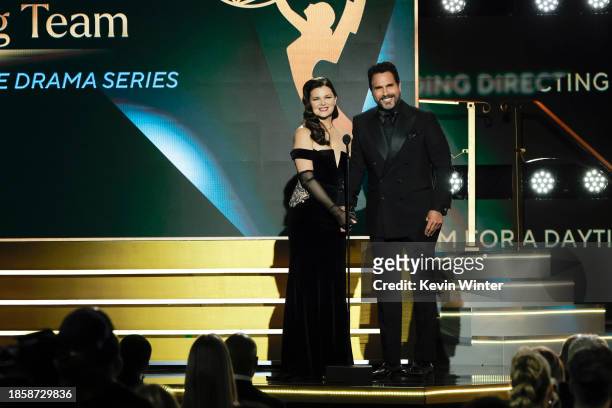 Heather Tom and Don Diamont speak onstage during the 50th Daytime Emmy Awards at The Westin Bonaventure Hotel & Suites, Los Angeles on December 15,...