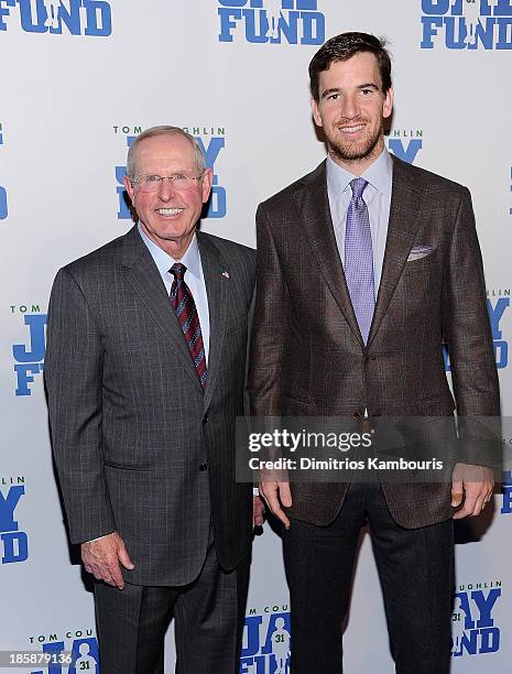 Tom Coughlin and Eli Manning attend the 9th Annual Tom Coughlin Jay Fund "Champions For Children Gala">> at Cipriani 42nd Street on October 25, 2013...