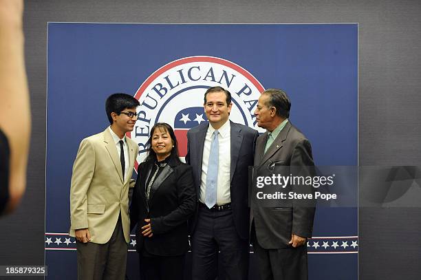 Senator Ted Cruz has his photo taken with VIPs at a photo opportunity prior to speaking at the annual Ronald Reagan Commemorative Dinner October 25,...