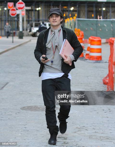Orlando Bloom is seen in Tribeca on October 25, 2013 in New York City.