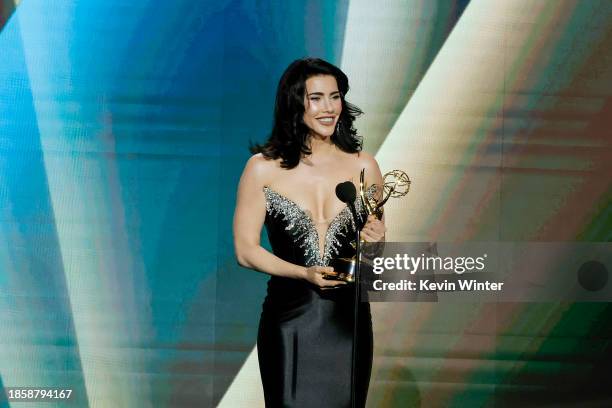 Jacqueline MacInnes Wood accepts the award for "Outstanding Lead Performance In A Daytime Drama Series: Actress" onstage during the 50th Daytime Emmy...