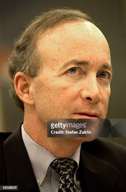 Mitch Daniels, director of the Office of Management and Budget , speaks on Capitol Hill March 19, 2003 in Washington, D.C. Daniels testified before...