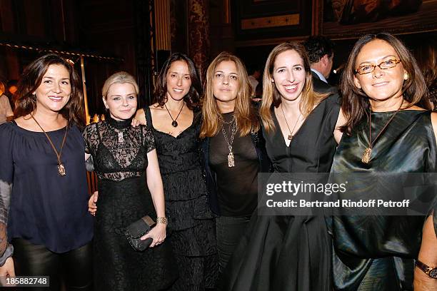 Guest, Egeria of artist Cesar, Stephanie Janssen, auctioneer Amalia Dayan, Cathy Vedovi and guests, all wearing a creation of Cesar - Designer Alber...