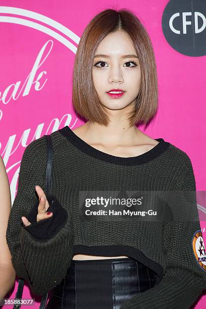 Lee Hye-Ri of South Korean girl group Girls Day attends during at the 'Kwak Hyun-Joo' show on day five of the Seoul Fashion Week Spring/Summer 2014...