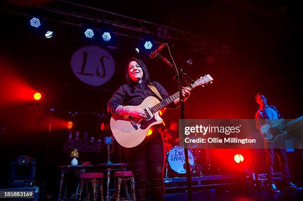 Lucy Spraggan performs onstage during a night of her October November 2013 Tour at O2 Academy Leicester on October 25, 2013 in Leicester, England.