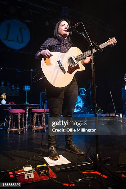 Lucy Spraggan performs onstage during a night of her October November 2013 Tour at O2 Academy Leicester on October 25, 2013 in Leicester, England.