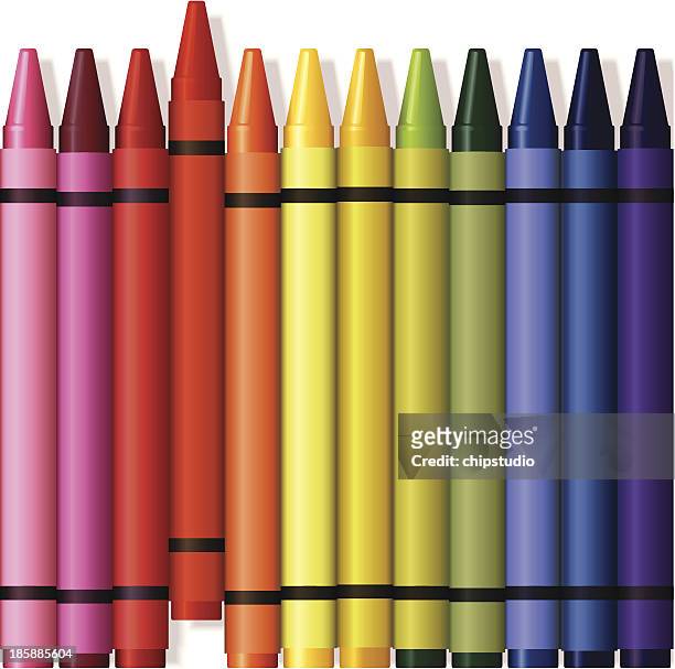 crayons illustration - crayons stock illustrations