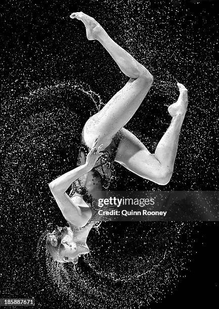 Russia compete during the Synchronized Swimming Free Combination Final on day eight of the 15th FINA World Championships at Palau Sant Jordi on July...