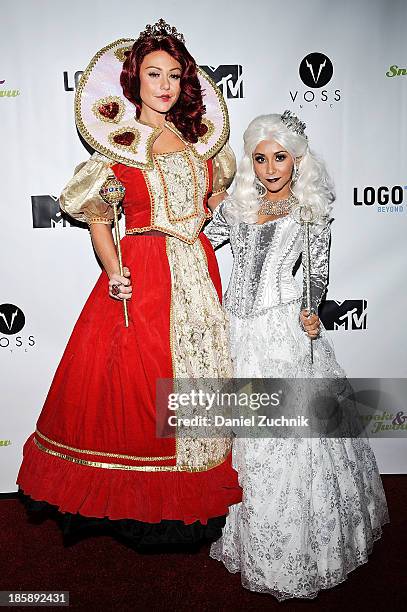 Jennifer 'JWoww' Farley and Nicole 'Snooki' Polizzi attend the Snooki and JWoww Halloween Event: "Night Of The Living Drag" at Providence on October...