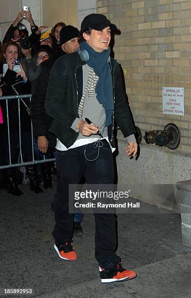 Actor Orlando Bloom is seen outside "Romeo and Juliet" on Broadway on October 25, 2013 in New York City.