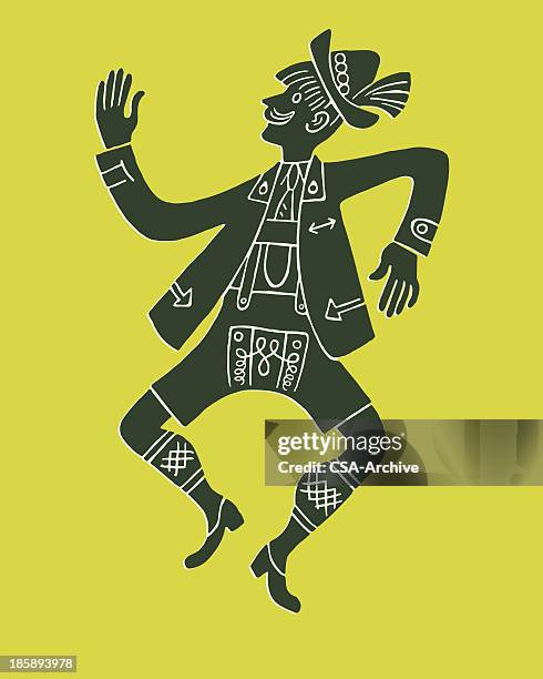 one dancer in costume - man dancing alone stock illustrations
