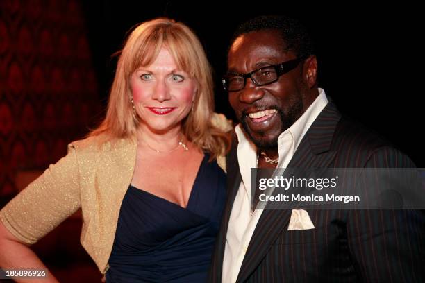 Connie Breeze and Eddie Levert attend the O'Jays 8th Annual Celebrity Scholarship Weekend Masquerade Ball at TW Theater on October 25, 2013 in Las...