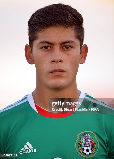 Salomon Wbias of Mexico looks on during the FIFA U 17 World Cup group F match between Sweden and Mexico at Khalifa Bin Zayed Stadium on October 25,...