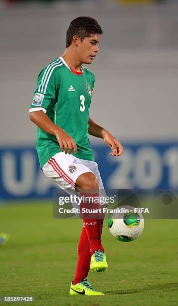 Salomon Wbias of Mexico in action during the FIFA U 17 World Cup group F match between Sweden and Mexico at Khalifa Bin Zayed Stadium on October 25,...