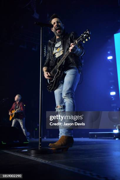 Matthew Ramsey of Old Dominion performs on stage at Bridgestone Arena on December 15, 2023 in Nashville, Tennessee.