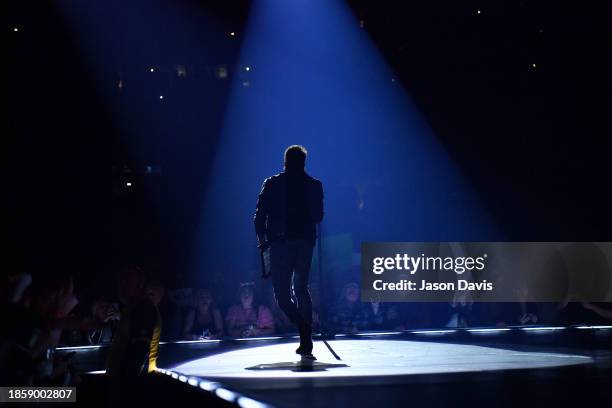 Matthew Ramsey of Old Dominion performs on stage at Bridgestone Arena on December 15, 2023 in Nashville, Tennessee.