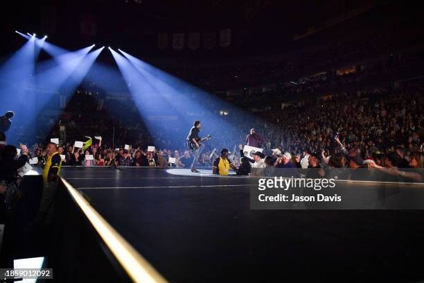 Matthew Ramsey of Old Dominion performs on stage at Bridgestone Arena on December 15, 2023 in Nashville, Tennessee.