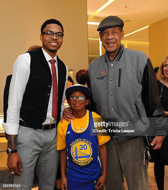Kent Bazemore, X-vier Wofford and JJ Johnson attends David Yurman Launch of The Meteorite Collection With Kent Bazemore at Westfield Valley Fair on...