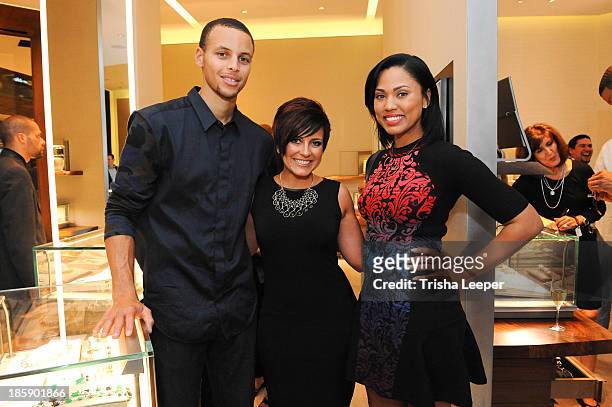 Stephen Curry, Katie Mancuso and Ayesha Curry attend the David Yurman Launch of The Meteorite Collection With Kent Bazemore at Westfield Valley Fair...