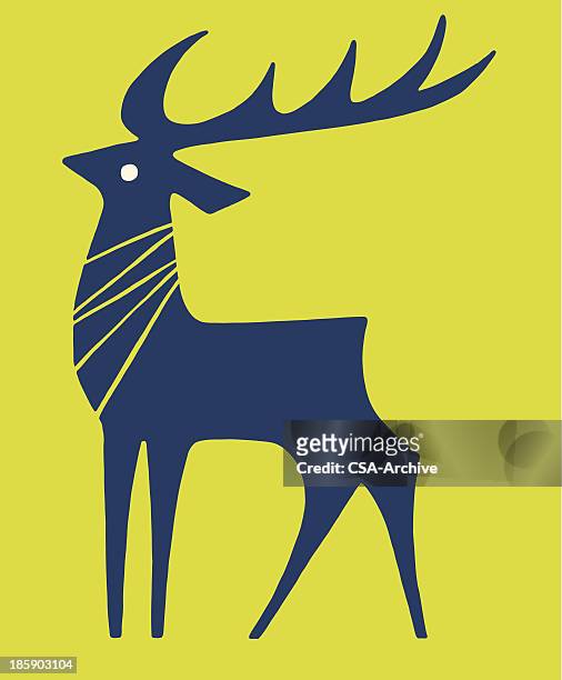 bildbanksillustrationer, clip art samt tecknat material och ikoner med reindeer with antlers - kronhjort