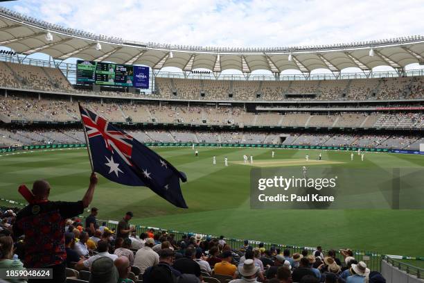 General view during day three of the Men's First Test match between Australia and Pakistan at Optus Stadium on December 16, 2023 in Perth, Australia