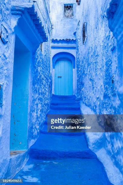 the blue city of chefchaouen, morocco. - chefchaouen medina stock pictures, royalty-free photos & images