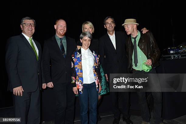 Ricard CEO Philippe Savinel, Yann Chataigne, Bal Jaune awarded 2013 artist Lili Raynaud Dewar, Colette Barbier, Alfred Pacquement Fabrice Bousteau...