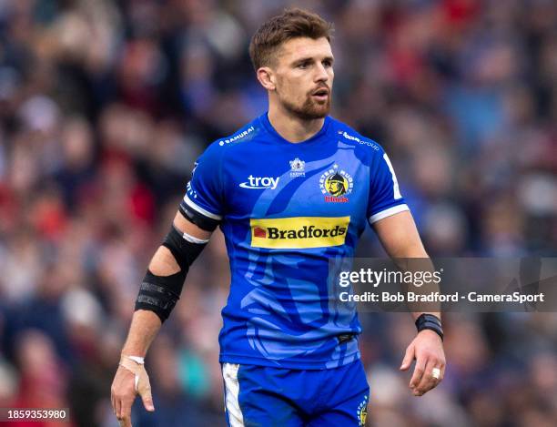 Exeter Chiefs' Henry Slade during the Investec Champions Cup match between Exeter Chiefs and Munster Rugby at Sandy Park on December 17, 2023 in...