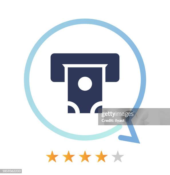 banking vector icon - checking account atm stock illustrations
