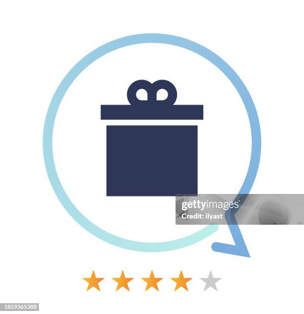 gift vector icon - feedback box stock illustrations