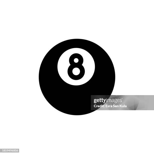stockillustraties, clipart, cartoons en iconen met eight ball poll universal simple solid icon. this icon design is suitable for infographics, web pages, mobile apps, ui, ux, and gui design. - getal 8