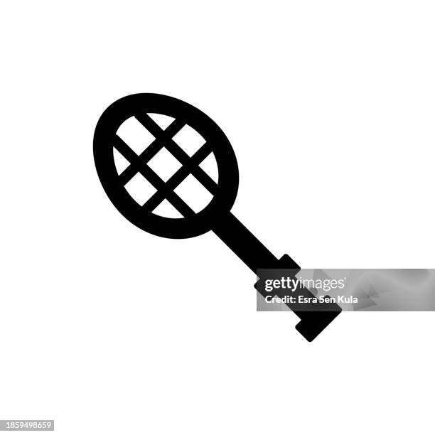 tennis racket universal simple solid icon. this icon design is suitable for infographics, web pages, mobile apps, ui, ux, and gui design. - tennis net white background stock illustrations