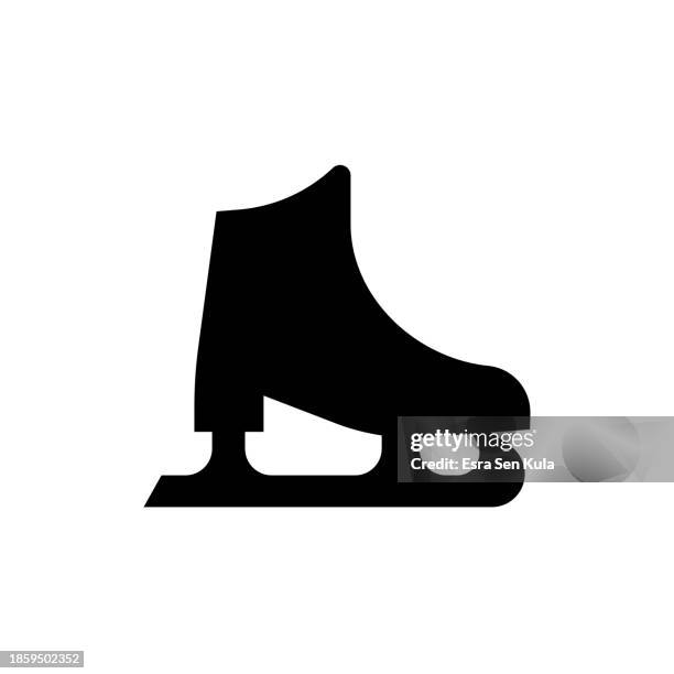 ilustrações de stock, clip art, desenhos animados e ícones de ice skating universal simple solid icon. this icon design is suitable for infographics, web pages, mobile apps, ui, ux, and gui design. - patim de gelo