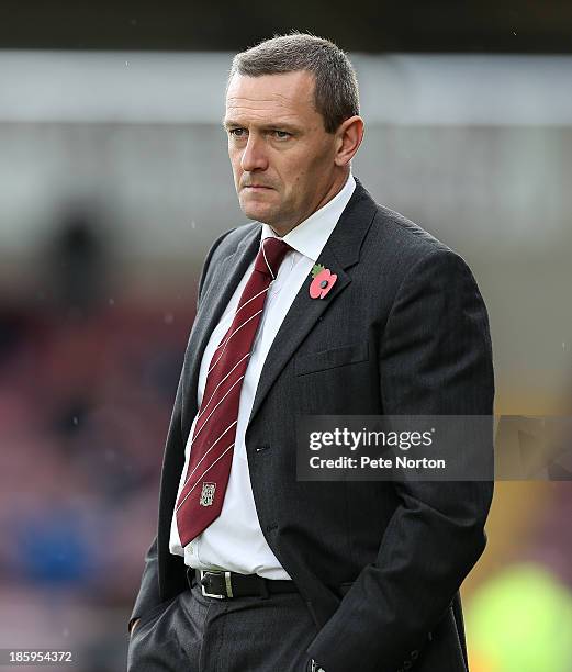 Northampton Town manager Aidy Boothroyd looks on during the Sky Bet League Two match between Northampton Town and Cheltenham Town at Sixfields...