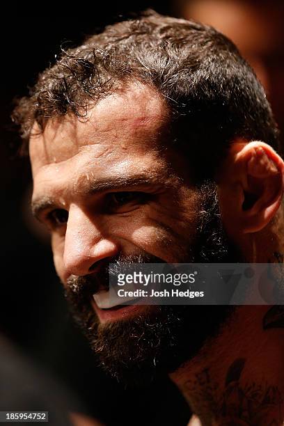 Alessio Sakara prepares to enter the Octagon before his middleweight bout against Nicholas Musoke during the UFC Fight Night event at Phones 4 U...