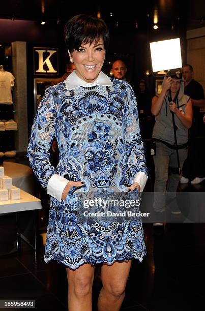 Television personality Kris Jenner arrives at the Kardashian Khaos store at The Mirage Hotel & Casino for a fan meet-and-greet on October 26, 2013 in...
