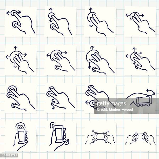 multitouch icon - photographic slide stock illustrations