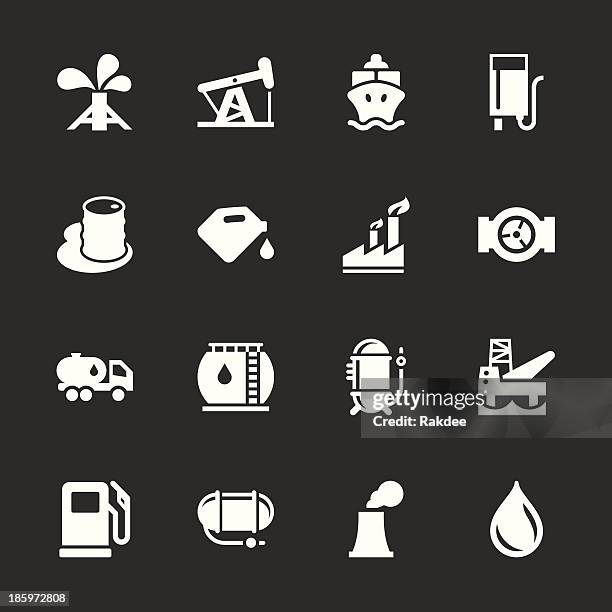 fuel industry icons - white series - power supply box stock illustrations