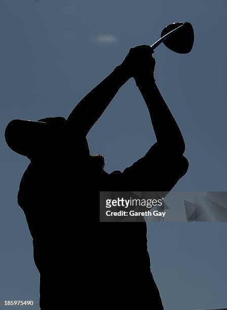 Rebecca Lee-Bentham of Canada Tees off on the first hole, during day four of the Sunrise LPGA Taiwan Championship on October 27, 2013 in Taoyuan,...