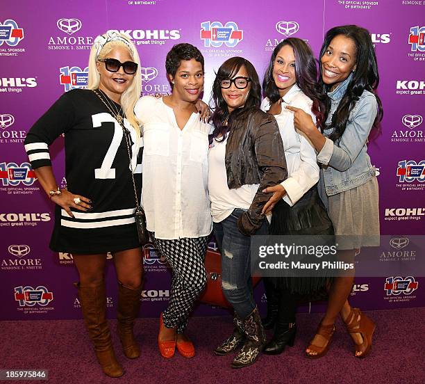 Misa Hylton, Monique Jackson, Simone I. Smith, Sheree Flecther and Kita Williams attend Amore by Simone I. Smith Collection Debut at Kohl's on...