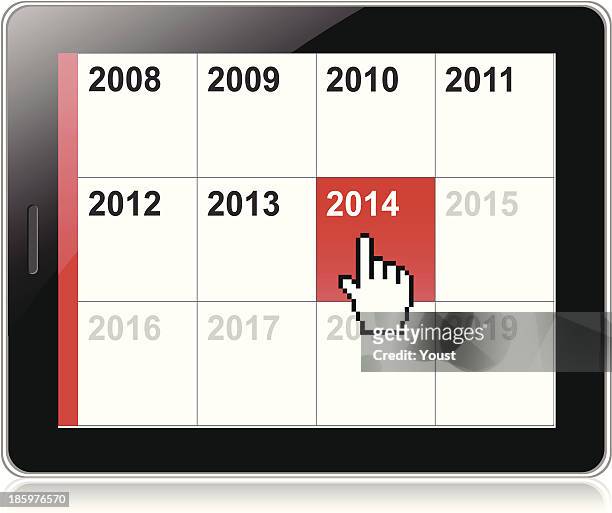 tablet 2014 calendar - pda stock illustrations