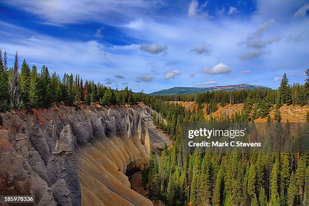 the pinnacles and a creek valley - crater lake stock pictures, royalty-free photos & images