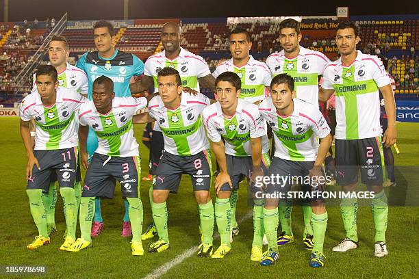 Santos team pose for a photo before a match between Atlante and Santos Laguna as part of the Apertura 2013 Liga MX at Olympic Stadium Andres Quintana...