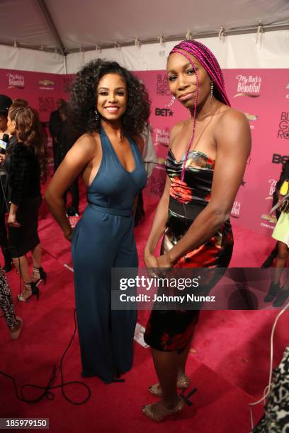 Singer Claudette Ortiz and professional tennis player Venus Williams attend Black Girls Rock! 2013 at New Jersey Performing Arts Center on October...