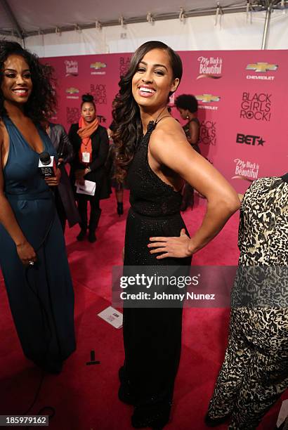 Singer Claudette Ortiz and Skylar Diggins attend Black Girls Rock! 2013 at New Jersey Performing Arts Center on October 26, 2013 in Newark, New...