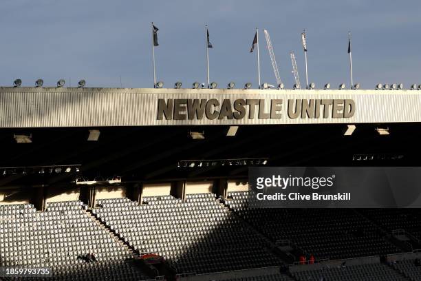 General view inside the stadium prior to the Premier League match between Newcastle United and Fulham FC at St. James Park on December 16, 2023 in...